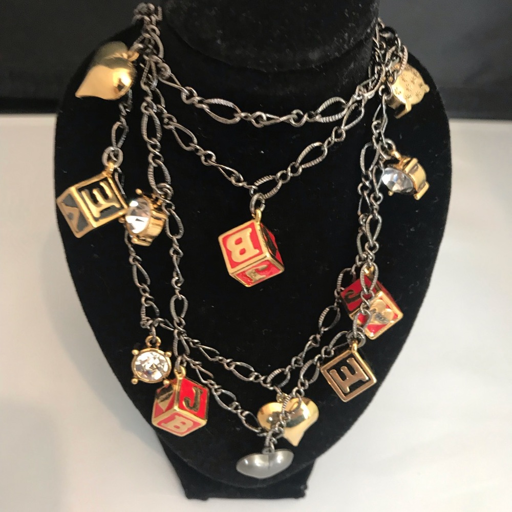 COPY - NWT Betsey Johnson cubed & hearts necklace 24”